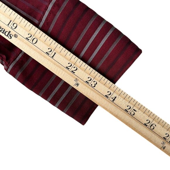 Express Design Studio Button Down Red Striped Cotton Blend V-Neck Shirt Sz M - Picture 8 of 8